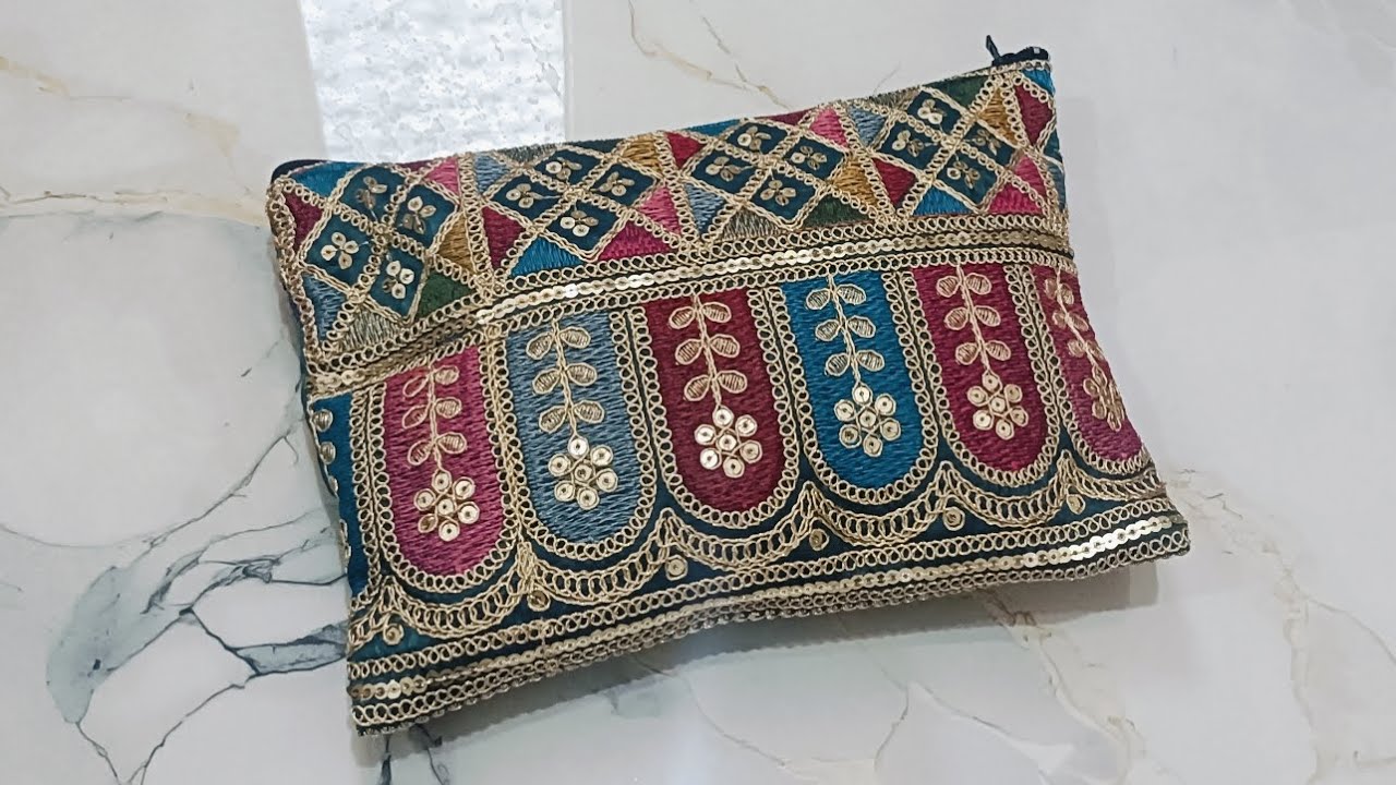 शूट के बचे टुकड़े का कमाल का idea l hand bag 🛍️ making/ purse 👜 from leftover fabric 