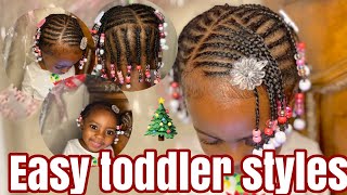 EASY PROTECTIVE TODDLER STYLES|LITTLE GIRL HAIRSTYLES|HOLIDAY HAIRSTYLES|KIDS BRAIDS STYLES|VLOGMAS