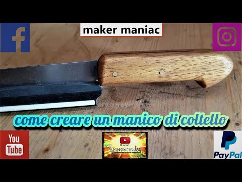 Manico artigianale in legno per coltello-Handcrafted wooden handle for knife
