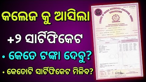 +2 Certificate | +2 Certificate Fees | +2 Marksheet | +2 Migration Certificate