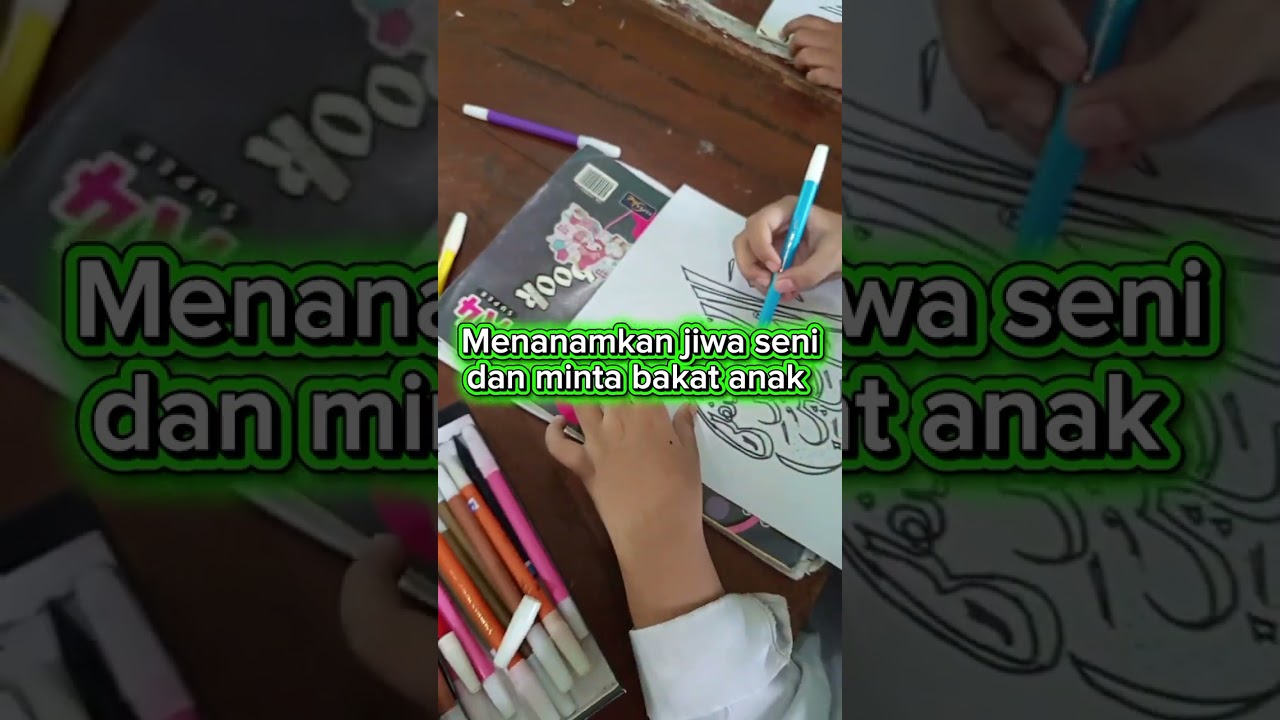 Teknik mewarnai kaligrafi arab dengan titik titik 