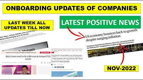 Onboarding updates 2022 | Positive Latest US Economic News | Wipro, Mphasis, Capgemini, Deloitte