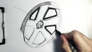 Sketching a Five-Spoke Wheel for Your Car Sketch