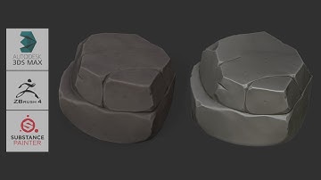 Stylized Rock for Games Speed Art - 3DsMax / ZBrush / Substance Painter