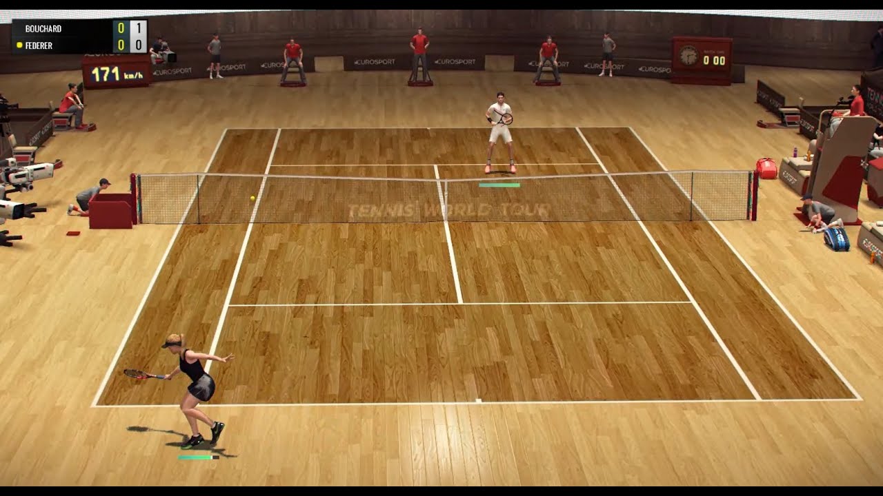 PC Tennis World Tour Gameplay Bouchard vs Federer 2020.04.09