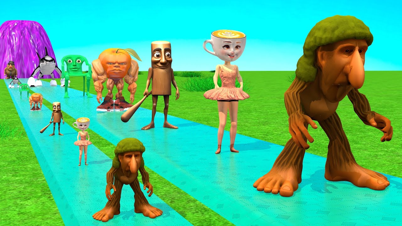 Fun Long Slide Game with Cow Elephant Gorilla Hippopotamus Tiger 3d Animal Game Funny 3d Animals