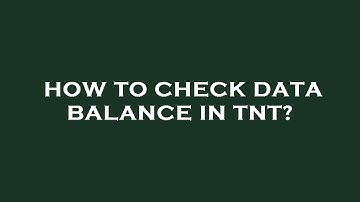 How to check data balance in tnt?