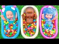 Satisfying Video | Full 3 Space Bathtub of Glossy Candy with Beautiful Magic Fruit Slime ASMR #18