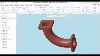 Elbow Pipe | Creo Part Modeling | Pipe Design | Creo Tutorial For Beginners | Creo Practice Exercise