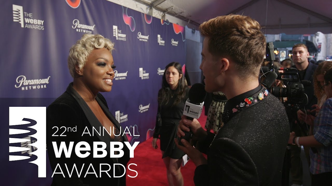 Tiarra Monet from E! Face Forward on the Red Carpet at the 22nd Annual Webby Awards