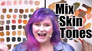 How to make Skin Tones From Hard Primaries Cad Red  Cad Yellow  Phthalo Blue  | TheArtSherpa