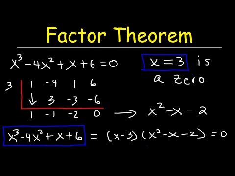 Factor Theorem and Synthetic Division of Polynomial Functions