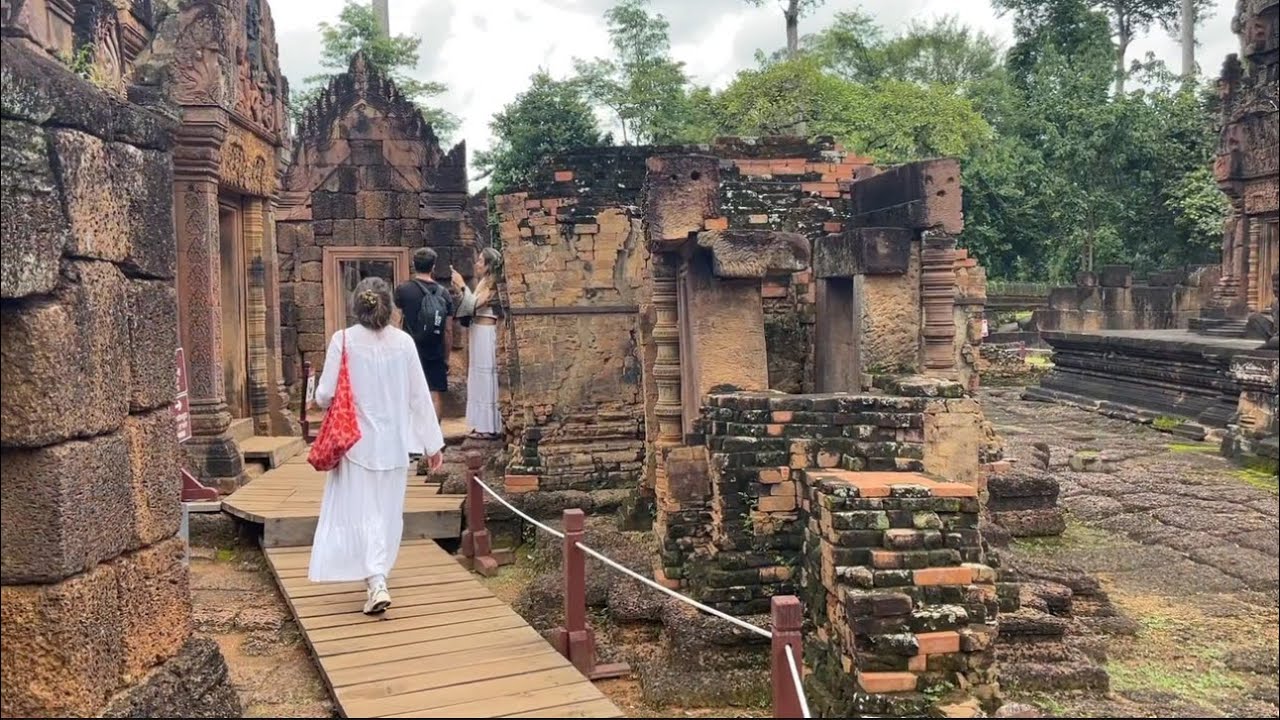 INCREDIBLE BONTEAY SREY Temple + LOCAL Foods Around The Village in Siem Reap, Cambodia