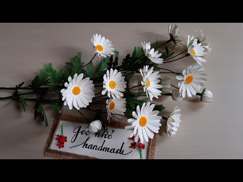 Hướng dẫn làm hoa cúc bằng giấy mỹ thuật |  Góc nhỏ handmade