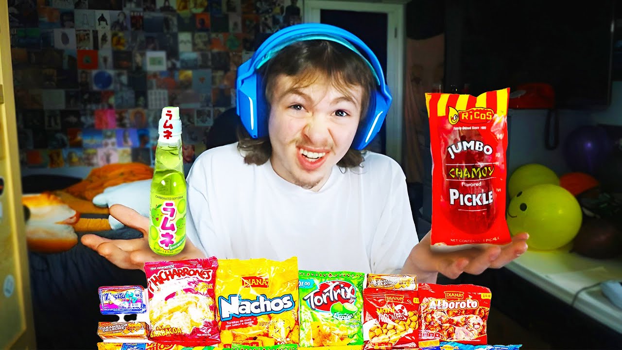 I ate DISGUSTING EXOTIC Snacks for the FIRST time... - YouTube
