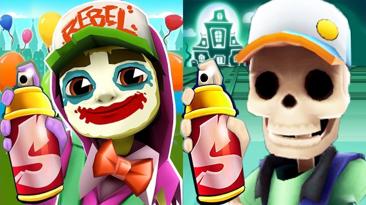 Subway surfers Mexico Halloween - scarlett VS Manny ZOMBIE JAKE Zoe MIKE  Character Chinese version 