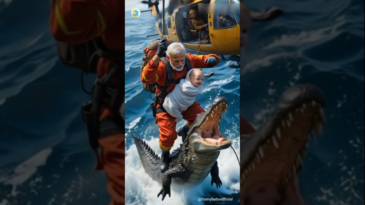 PM Modi saved the baby from a crocodile 🐊