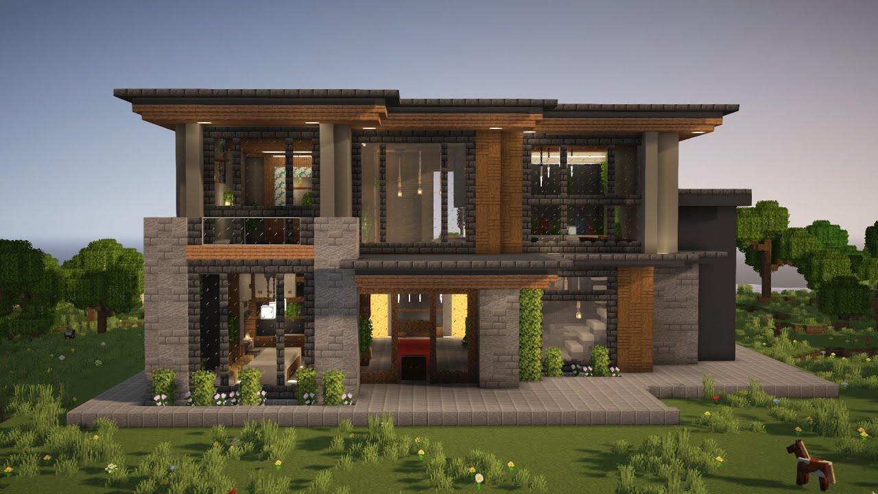 How to build a Cool Modern Mansion in Minecraft! Complete & Detailed ...