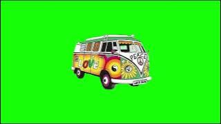 Green Screen Vw Bus Van Volkswagen Peace | Free To Use (Chroma Key)