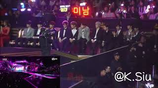 Famous FANCAM 181214 2018 MAMA Wanna One, TWICE, OH MY GIRL Reaction to Momoland Boom Boom Profile