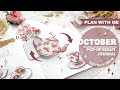 [PLAN WITH ME] TEA PARTY POP-UP Bullet Journal | OCTOBER 2021 | POP-UP CARD TUTORIAL