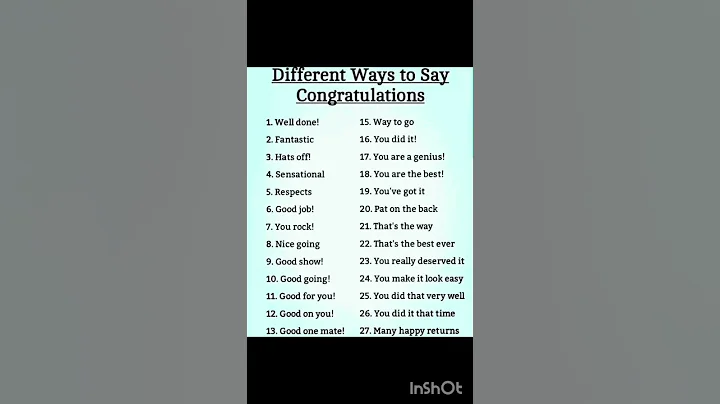 Different ways to say congratulations #congratulations #congrats #englishlanguage #learnenglish