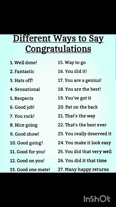 Different ways to say congratulations #congratulations #congrats #englishlanguage #learnenglish