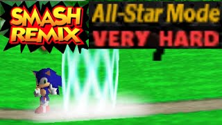 Smash Remix - All-Star Mode Gameplay with Sonic (VERY HARD)