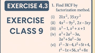 Class 9 Math | Exercise 4.3 Q1 (i to vi) HCF by Factorization Method | 