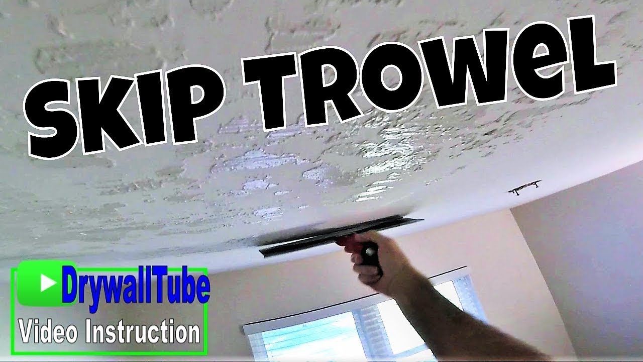 How to skip trowel texture a skim coated ceiling tutorial- No Sanding! image