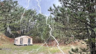 CAMPED WITH CHILDREN IN INFLATABLE TENT WITH A STOVE IN STORM WITH HEAVY RAIN AND HAIL by Çocuklu Kampçılar 2,373 views 5 months ago 28 minutes