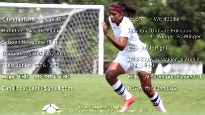 Chynna Harris West Florida Flames C/O 2018 ECNL U17