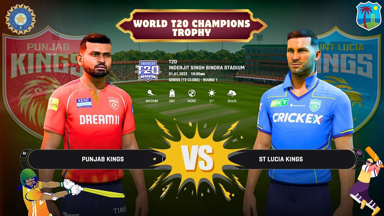 Punjab Kings vs St Lucia Kings | WORLD T20 CHAMPIONS TRAOPHY | IPL | NTG | CPL | CRICKET LIVE