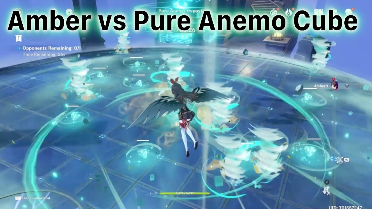 Genshin Impact Amber vs Pure Anemo Hypostasis(no damage taken) - YouTube