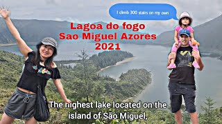 Lagoa do fogo| amazing Lake of Fire Ive ever seen..we climbed  300 stairs about 15 minutes