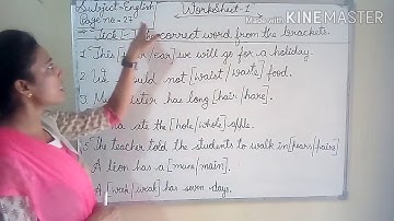 Class -2nd/ Subject-English, Worksheet-1,(Page no.27)