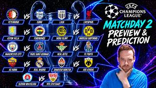My Champions League Matchday 2 Previews & Predictions! 14th October 2026 News
