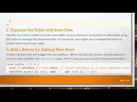 How to Dynamically Add a Row to Your Table in React with a Button Click