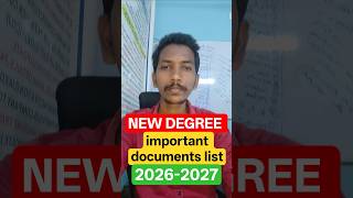 OAMDC ADDMISSION 2026 || Degree course|| important certificate list 2026-2027|| #oamdc #shorts #yt