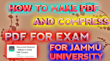 How To Make Pdf File And Compress Pdf For Online Exam | Examination Of Jammu University