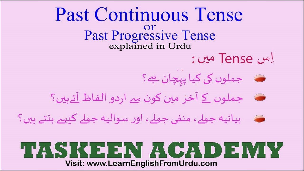Past Continuous Tense in Urdu | Past Progressive tense | Tenses in Urdu | ؒLearn English in Urdu