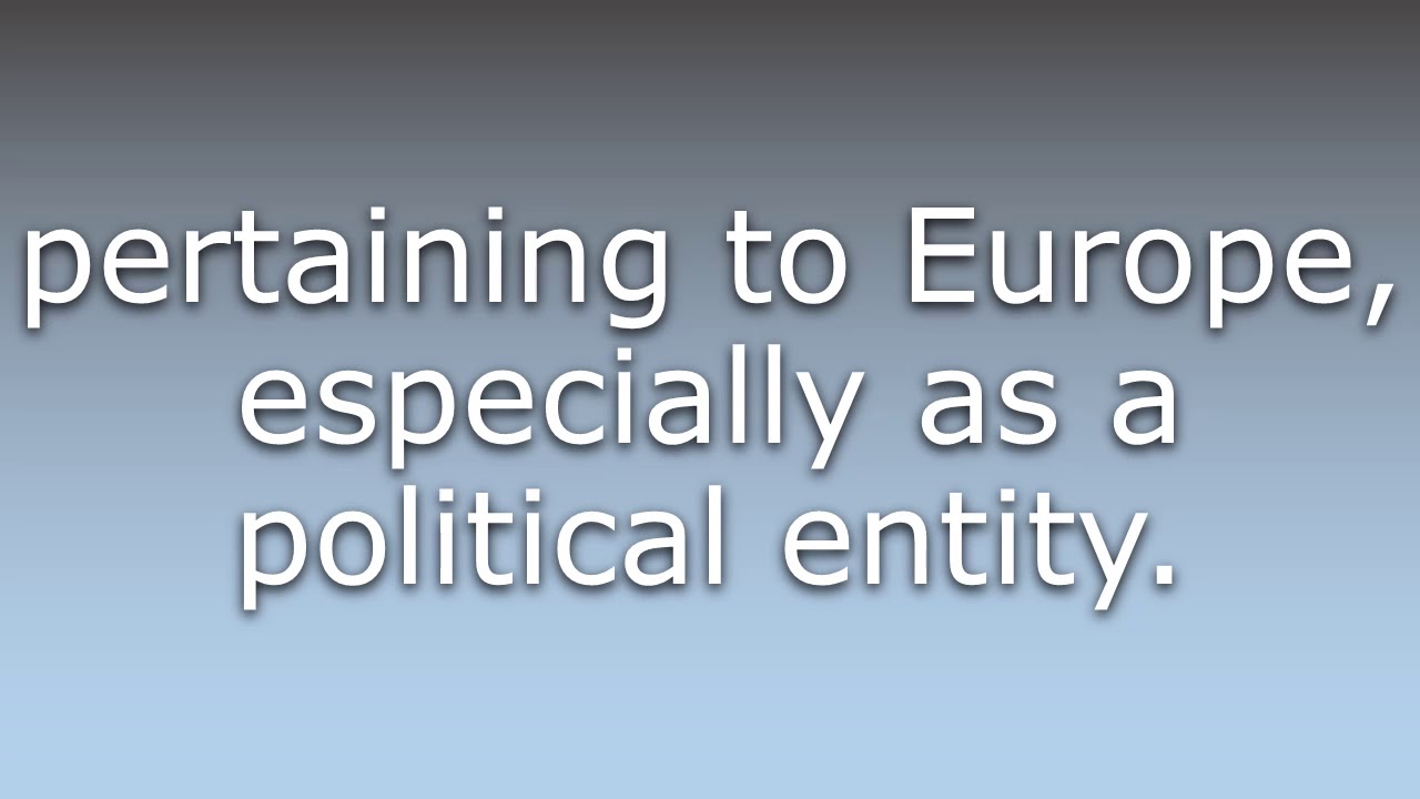 What Does Euro Mean YouTube