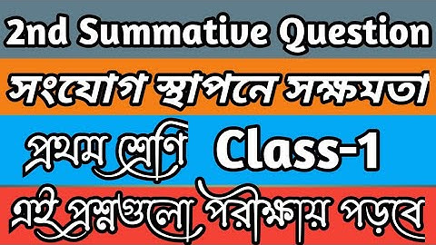 সংযোগ স্থাপনে সক্ষমতা||Ability To Communicate||Class 1|| প্রথম শ্রেণি||@studysm