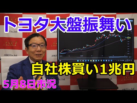 2024年5月8日【トヨタ大盤振舞い　自社株買い1兆円】（市況放送【毎日配信】）