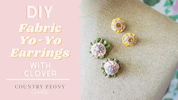 DIY Fabric Yo-Yo Earring with Clover