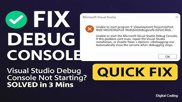 Fix “Unable to Start Microsoft Visual Studio Debug Console” Error | VS Debug Console Not Starting