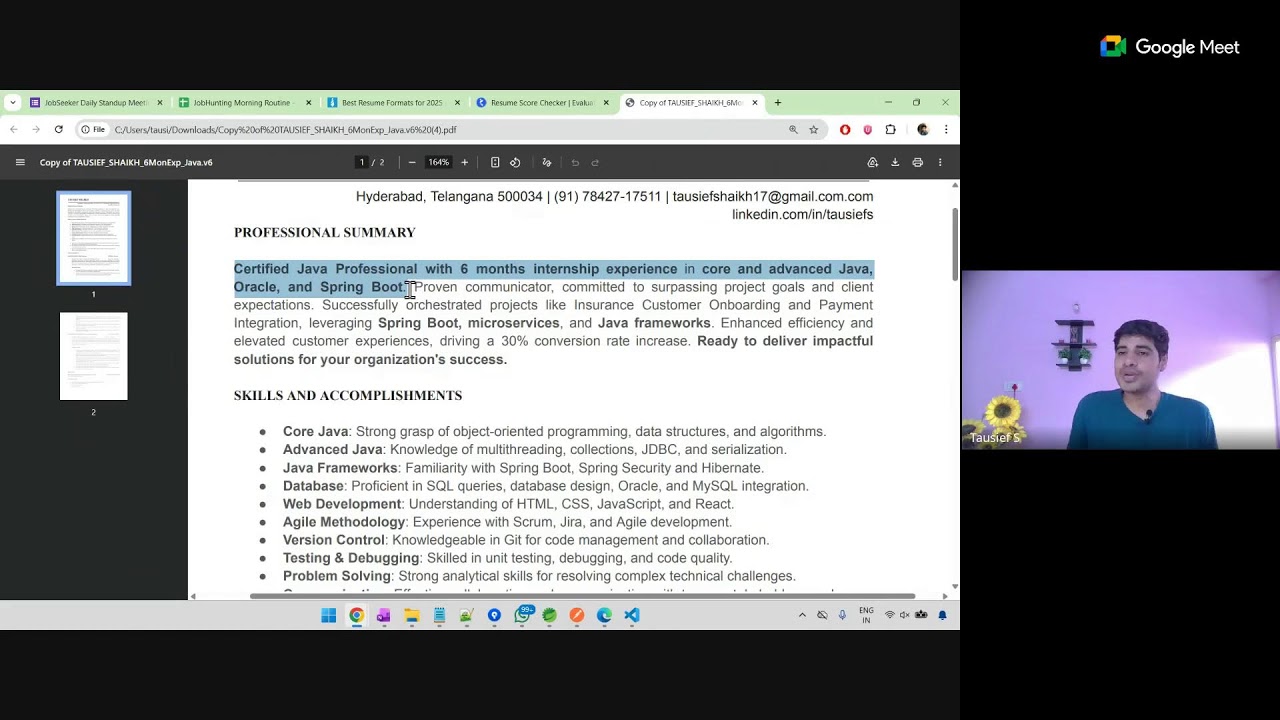 JS-W2D5 - Day Review - DayPlanning - Resume format - Naukri Score [27Feb]