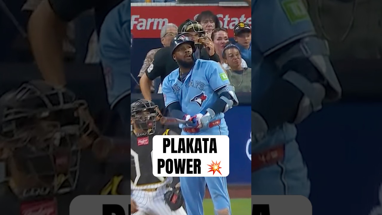 Vladimir Guerrero Jr. launches a 3-run PLAKATA to tie the ballgame 😤 #MLB #Toronto #BlueJays