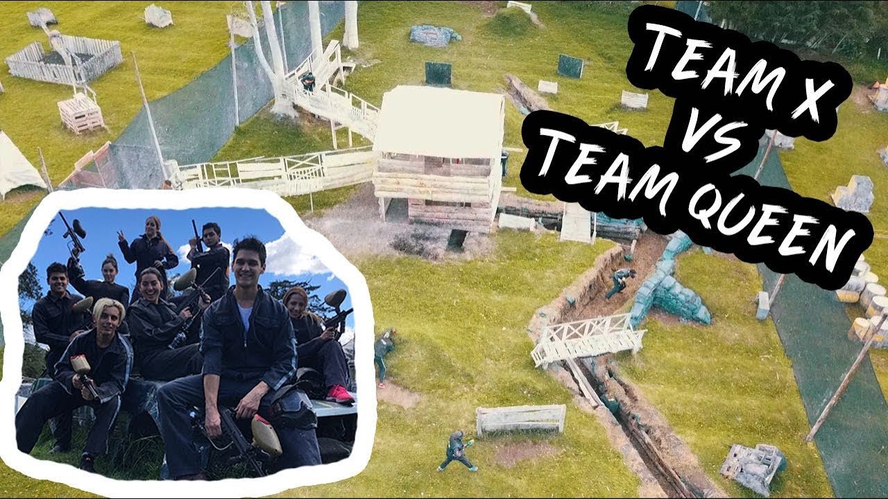 TEAM QUEEN vs TEAM X Batalla de Paintball Team X YouTube