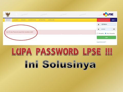 Lupa Password Akun LPSE !!! Bagaimana Solusinya